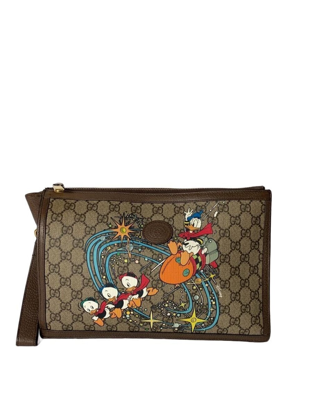 Gucci Clutch Bag GG Supreme Beige Tan All over